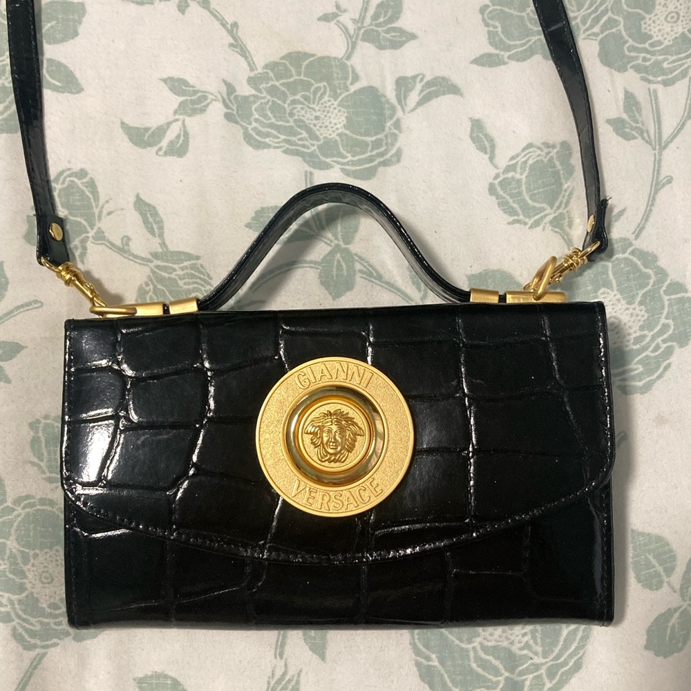 Gianni Versace Black Patent Bag SOLD